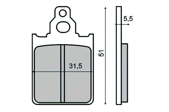 R225100160 Pastiglie freno RMS Vespa PX freno a disco (VNX2-VLX1-VSX1), COD: R225100160