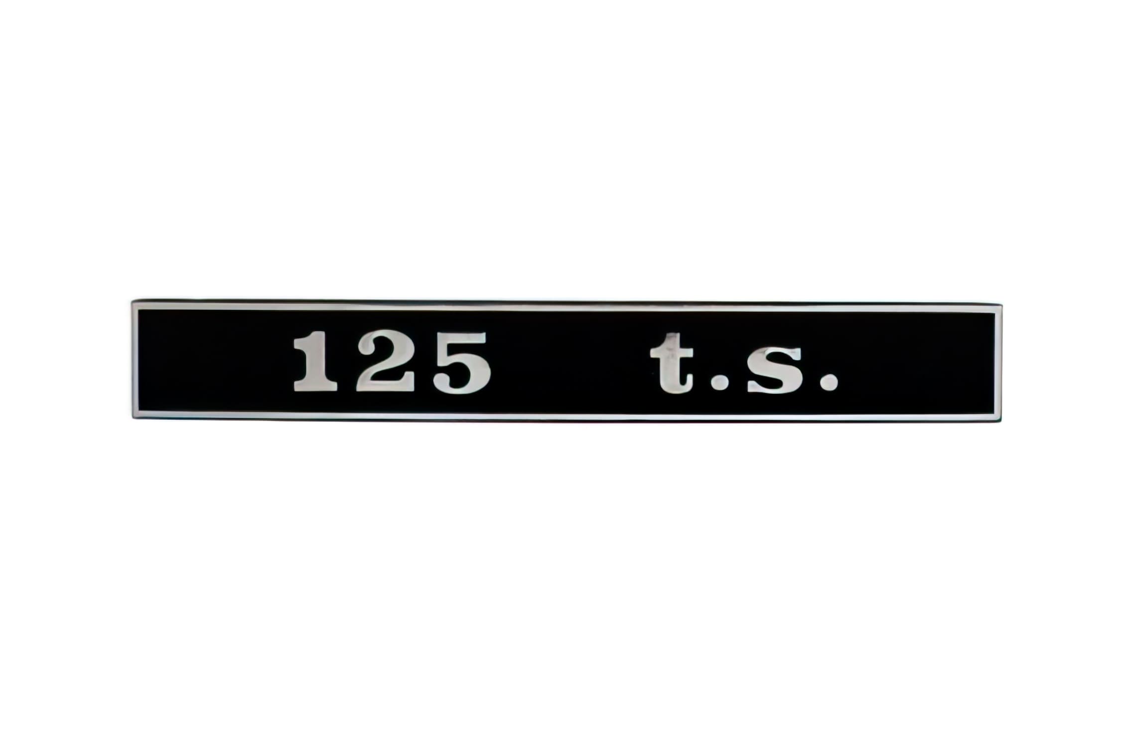 R142721020 Targhetta Vespa T.S. 125cc nero / cromato, COD: R142721020