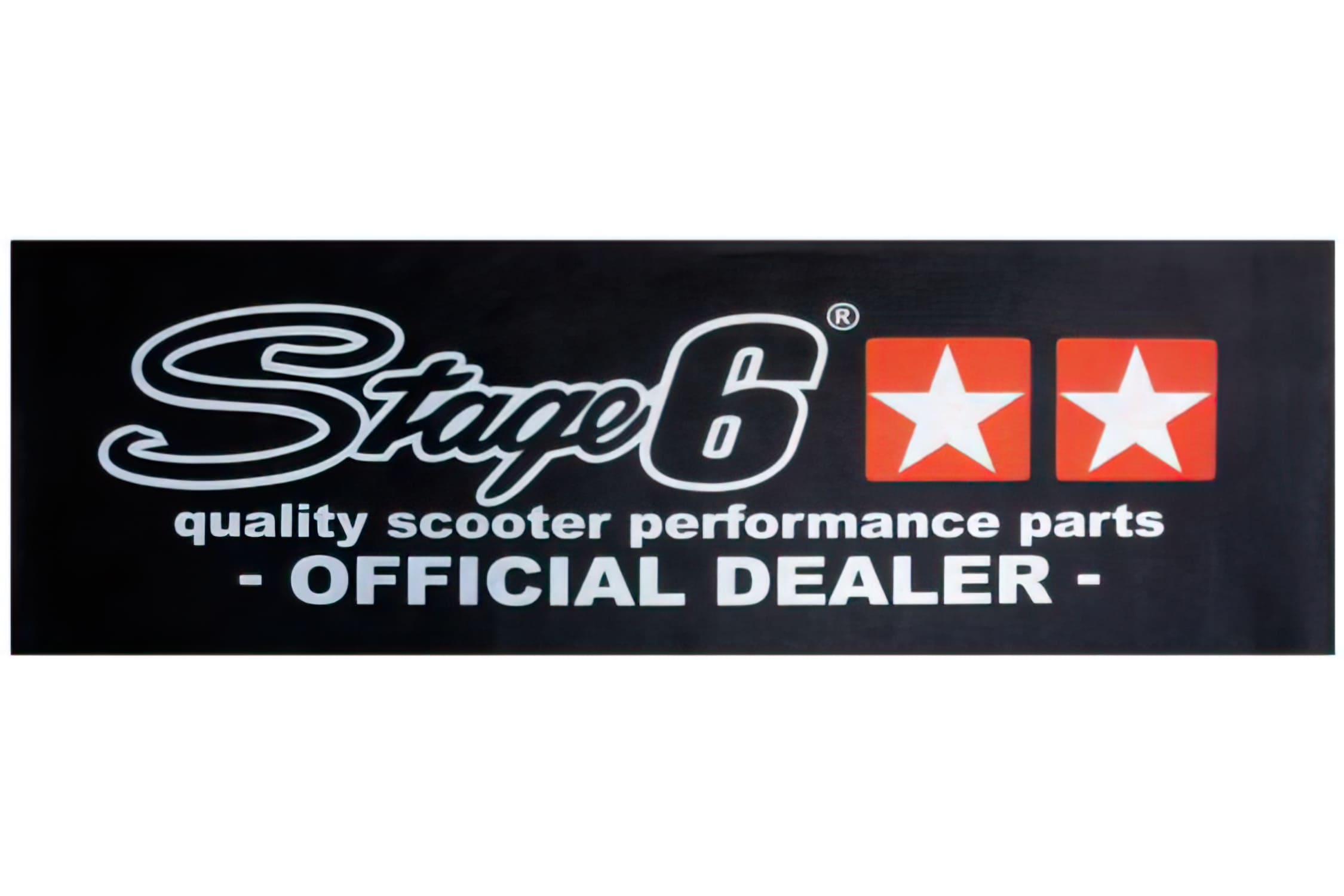 S6-0560/B Banner Stage6, 75x200 cm, nero, Stelle in arancione, COD: S6-0560/B