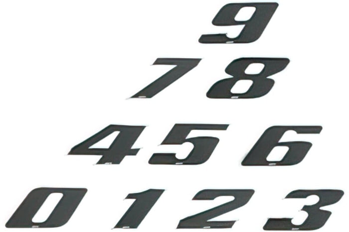 ST-NR20S6 Adesivo Numero di Gara, Numero 6, piccolo, nero/ Bordo cromato, COD: ST-NR20S6