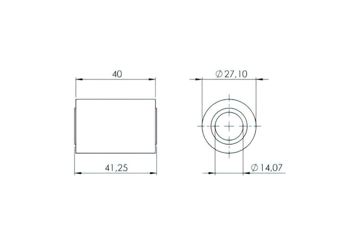 CGN499450 Silentbloc de bras oscillant 14x27x41,25x40mm Yamaha DT / X-Limit, COD: CGN499450