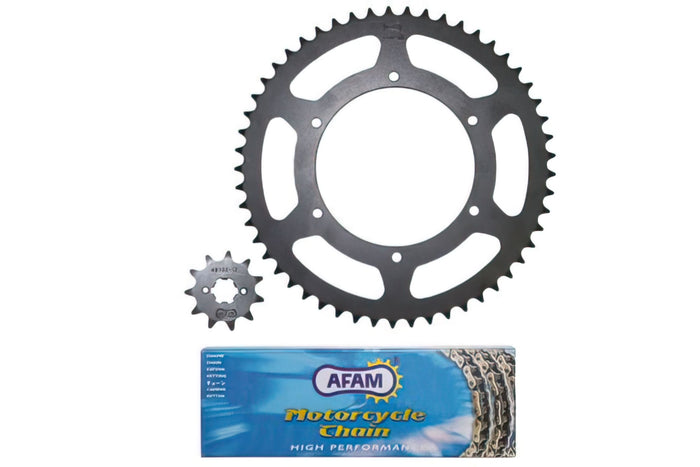 AFAM80 Kit Trasmissione Catena Afam 12x53 - 420 Derbi GPR / Senda X-Treme