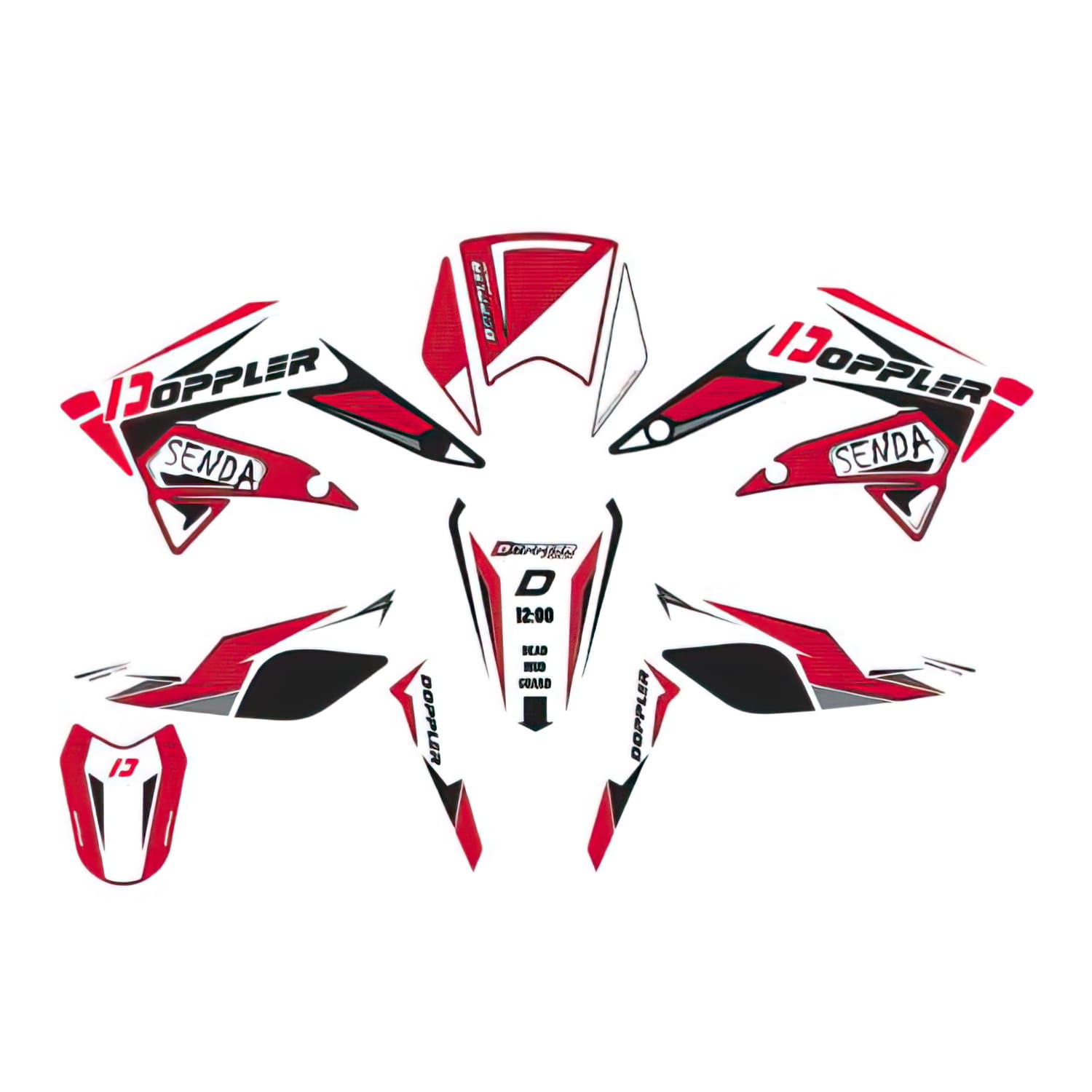 CGN501897 Kit Deco Doppler bianco / nero / rosso Derbi Senda dopo 2011
