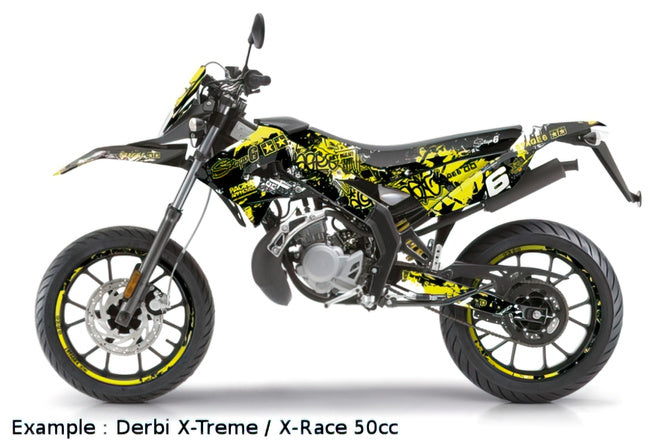 S6-059262/YE Seat cover Stage6 Full Covering black - yellow Derbi X-Treme/ X-Race after 2011