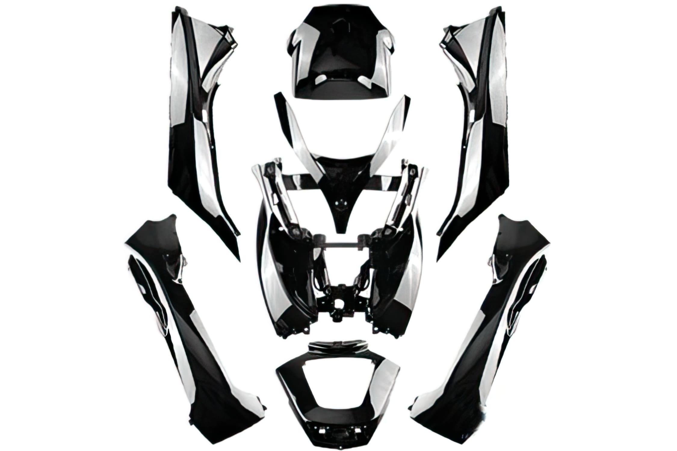 STR-916/BK Kit carena 8 pezzi nero lucido Piaggio MP3 2008 - 2013, COD: STR-916/BK