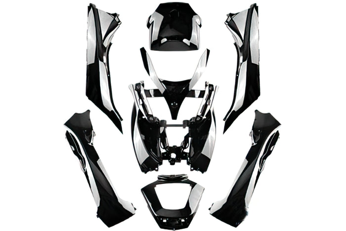 STR-916/BK Kit carena 8 pezzi nero lucido Piaggio MP3 2008 - 2013, COD: STR-916/BK
