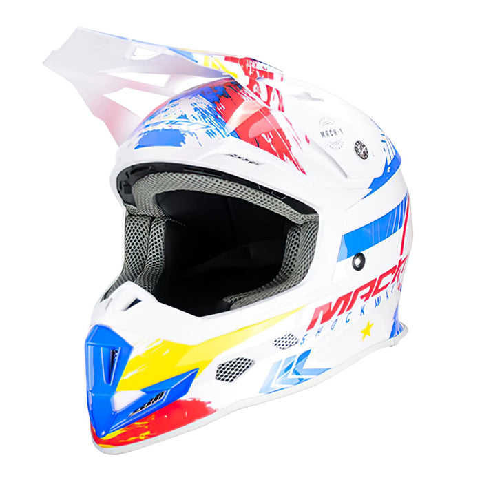 CGN505941 Casco Cross Trendy 20 T-902 bianco / blu / rosso 63-64 (XXL)
