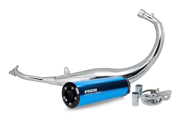 VCR-RD15188/AZ Marmitta VOCA 50/70cc Cromo / Silenziatore blu, Minarelli AM6, con omologazione