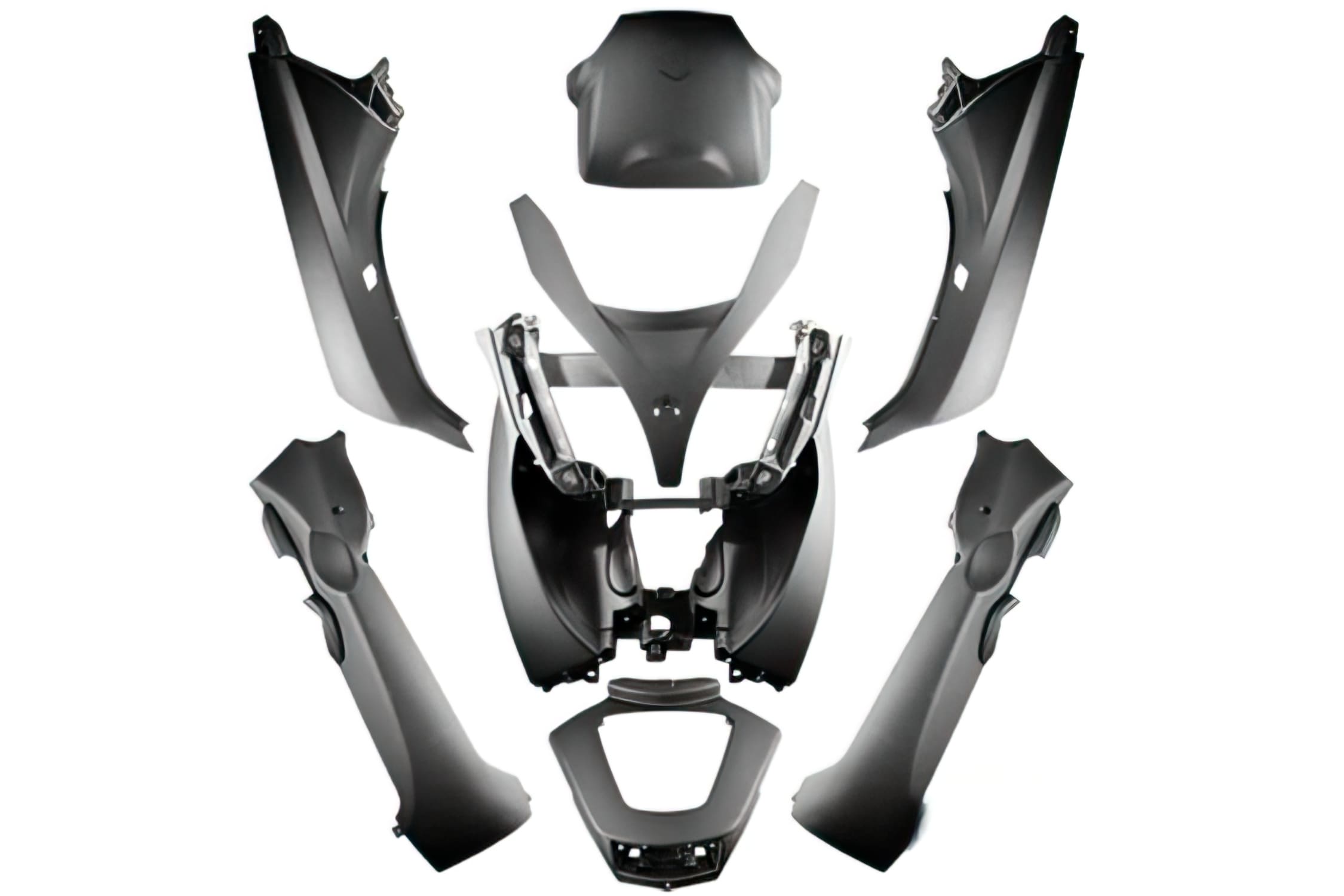 STR-916/BM Kit carena 8 pezzi nero mat Piaggio MP3 2008 - 2013, COD: STR-916/BM