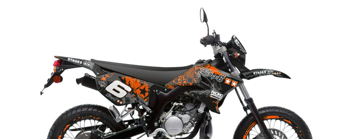 S6-058801/BK Kit deco Stage6 arancione - nero Yamaha DT50 / MBK X-Limit, COD: S6-058801/BK