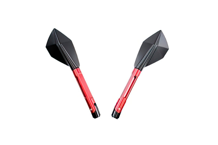 STR-255.11/RE Specchietto Echo CNC lungo nero / rosso