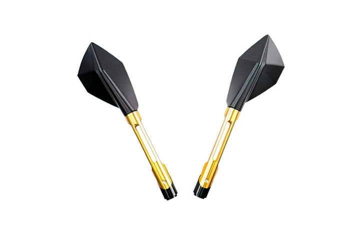 STR-255.11/GO Specchietto Echo CNC lungo nero / aurico