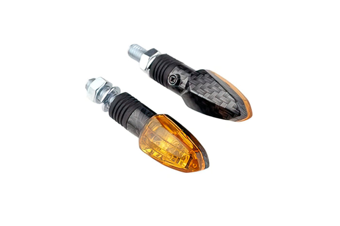 STR-675.34/CA Frecce LED Fighter Led's arancione / look carbone omologato CE