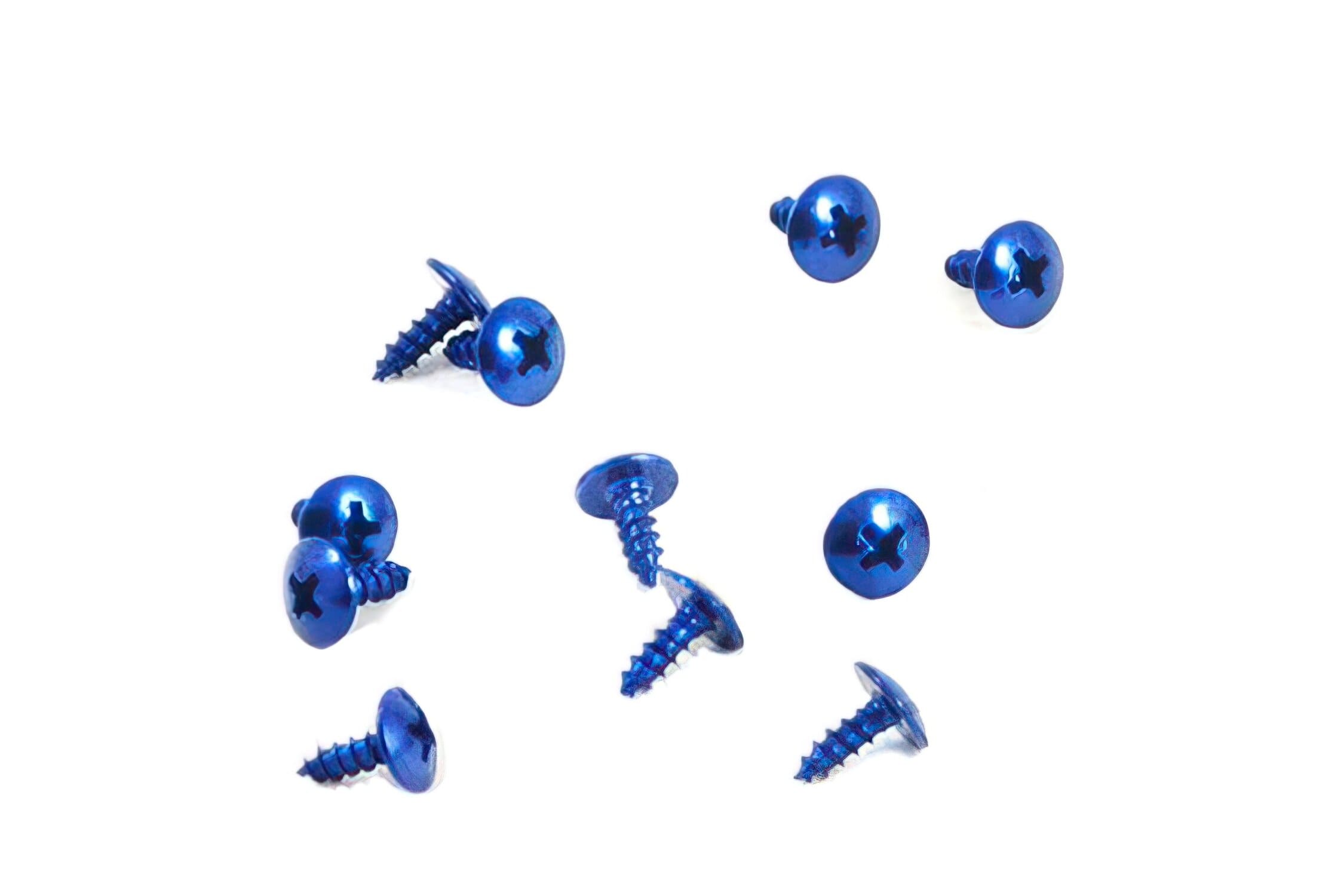 STR-555.30/BL Fairing Screw Kit M4x12 blue aluminum (x 10)