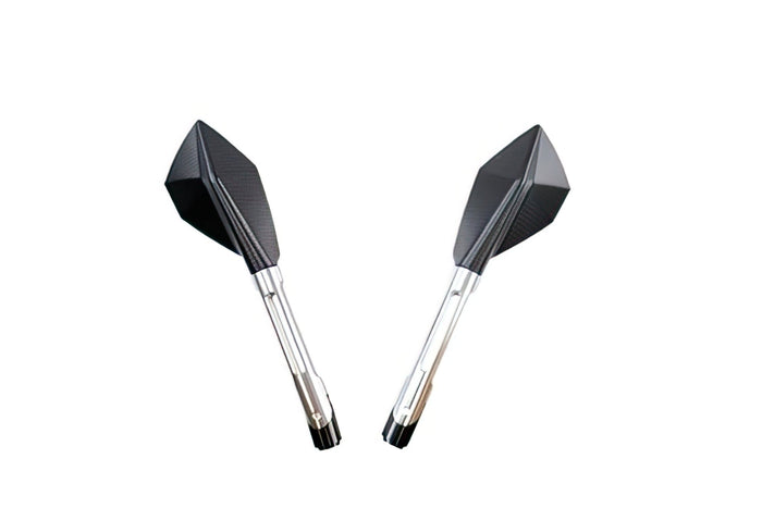 STR-255.11/SI Specchietto Echo CNC lungo nero / argento, COD: STR-255.11/SI