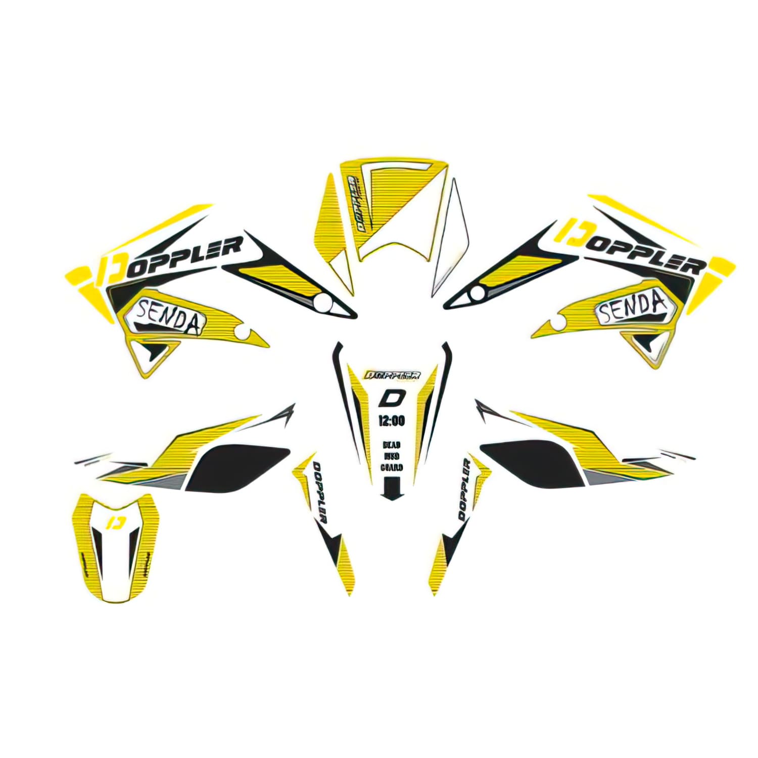 CGN501898 Kit Deco Doppler bianco / nero / giallo Derbi Senda dopo 2011