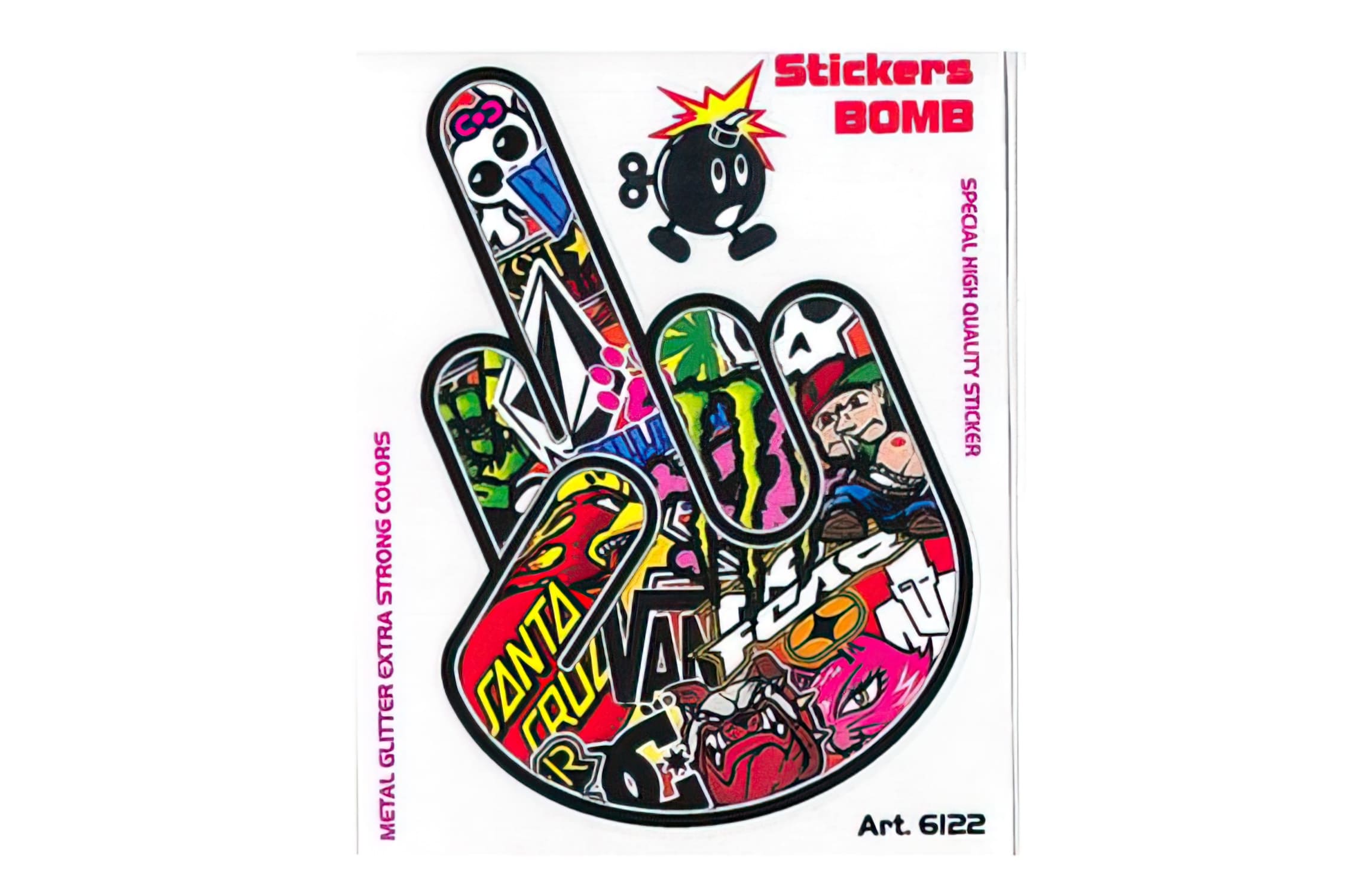 STR-151.03 Adesivo Sticker Bomb dito medio 10x12cm, COD: STR-151.03