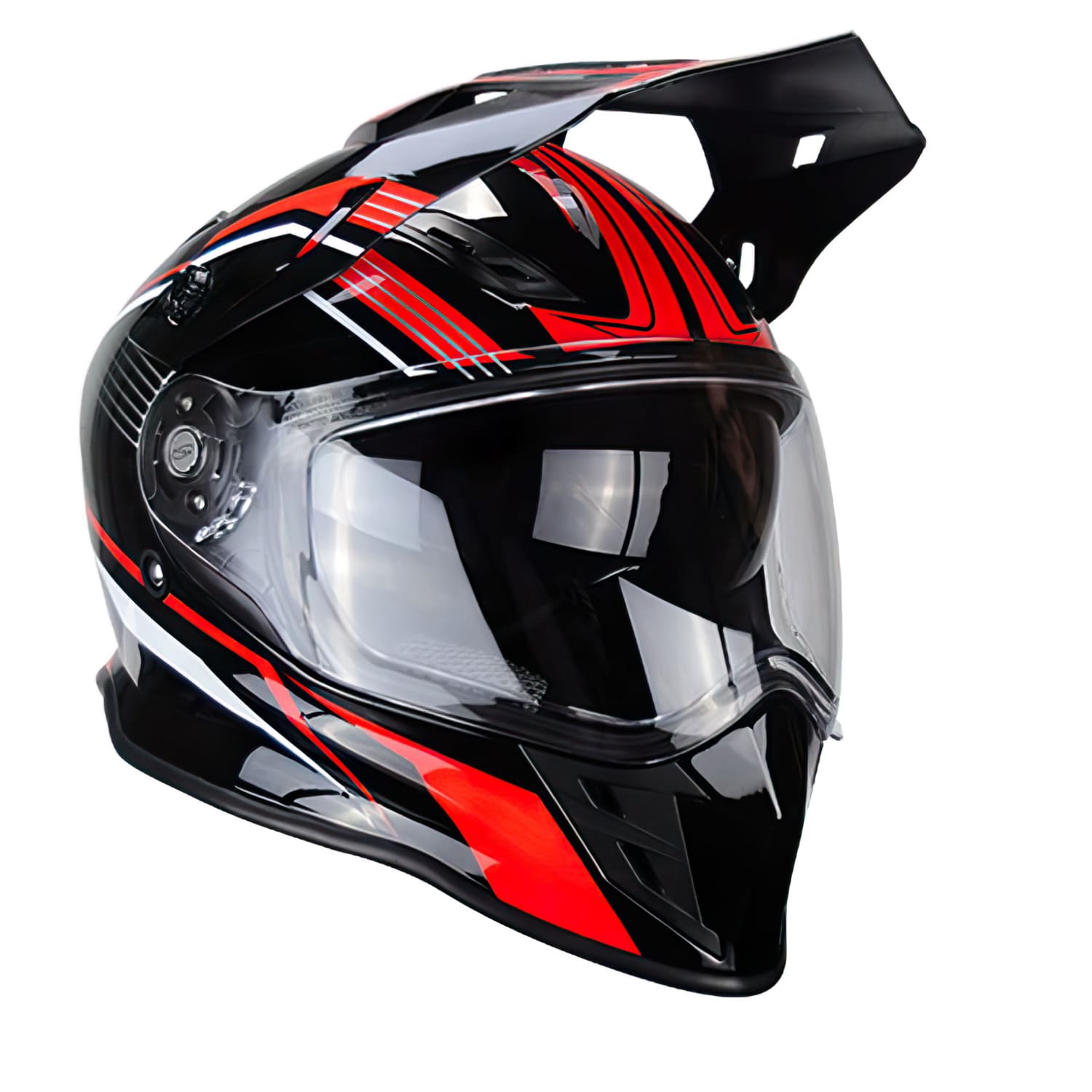 CGN505970 Casco Cross visiera doppia Trendy 20 T-803 nero / rosso 61-62 (XL)