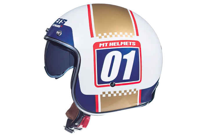 MT-154790 Casco Jet MT Le Mans 2 SV Numberplate bianco / oro, XXL