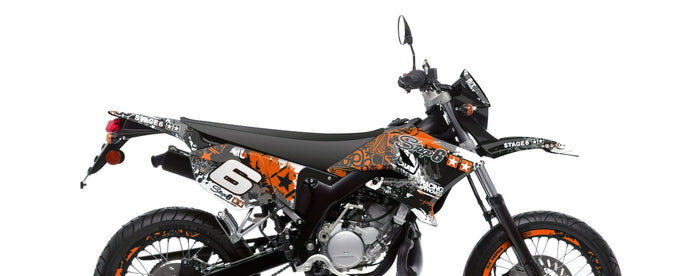 S6-058801/WH Kit deco Stage6 arancione - bianco Yamaha DT50 / MBK X-Limit, COD: S6-058801/WH