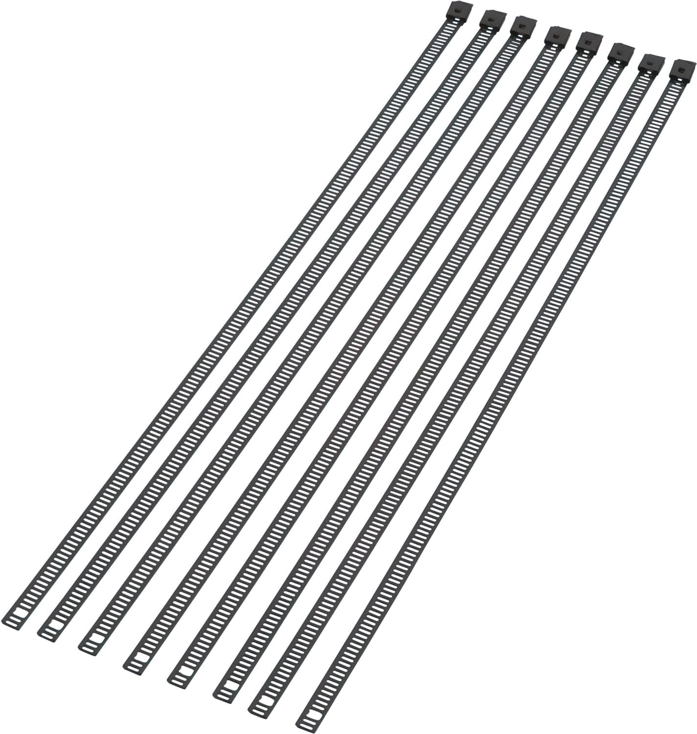 MR21200645 Fascette cavi x8 scanalato 35cm inox nero