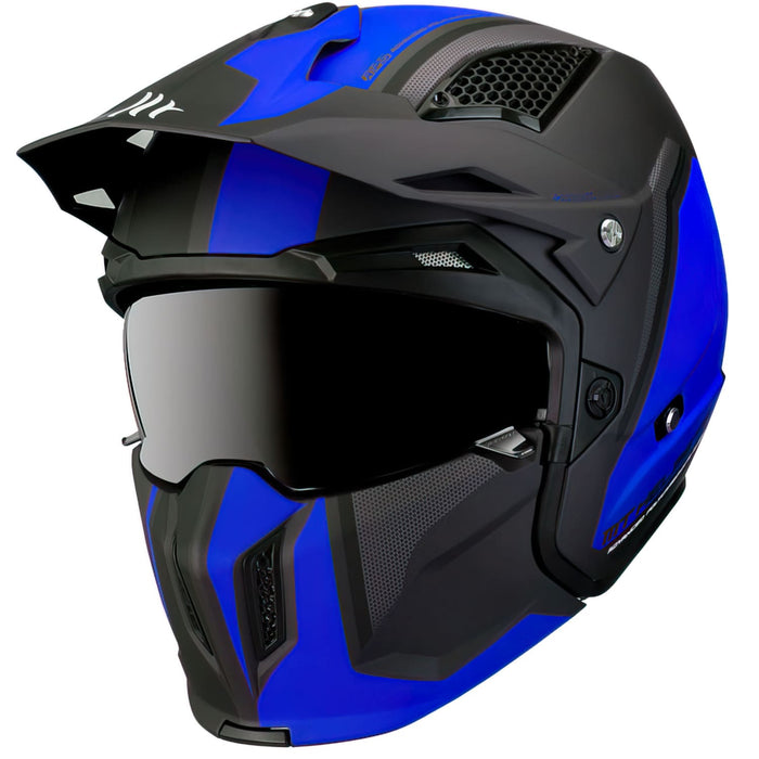 SF-163122 Casco trial MT Streetfighter SV Twin nero / blu opaco XXL