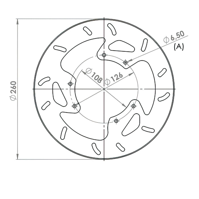 NG013 Disco Freno anteriore 260mm NG Brake Disc Rieju SMX / MRX