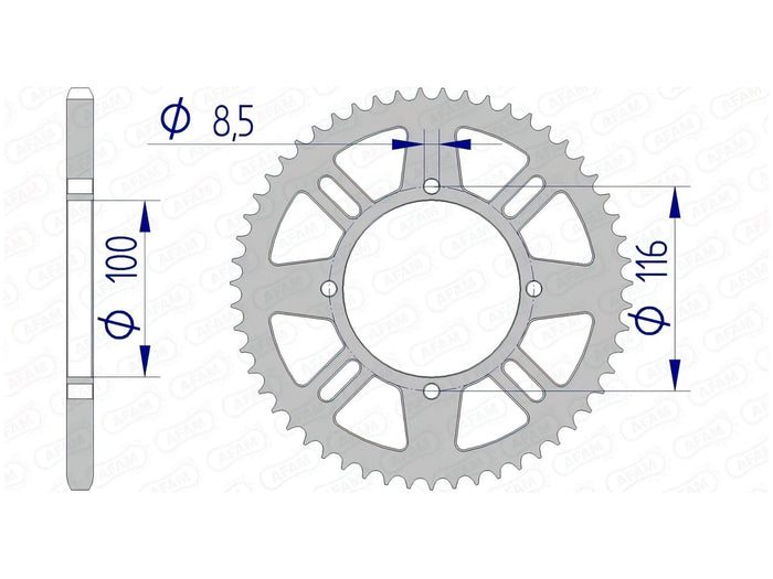 1074596003 Corona Afam 420 alluminio 51 detns KX 80 / 85, COD: '1074596003