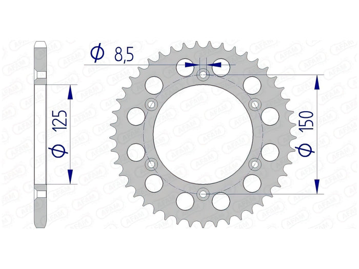 1074736013 Corona Afam alluminio Z46 KTM / Husqvarna, COD: '1074736013