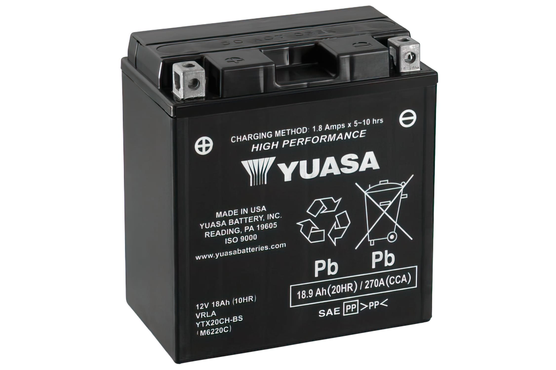 YUA36194 Batteria Yuasa YTX20CH-BS DRY MF senza manutenzione - pronto per l'installazione