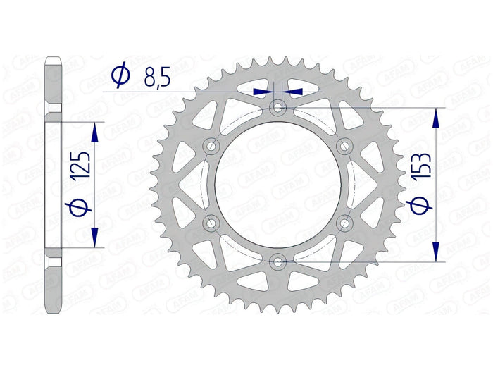 1074390002 Corona Afam alluminio Z50 Honda CR / CRF / XR, COD: '1074390002