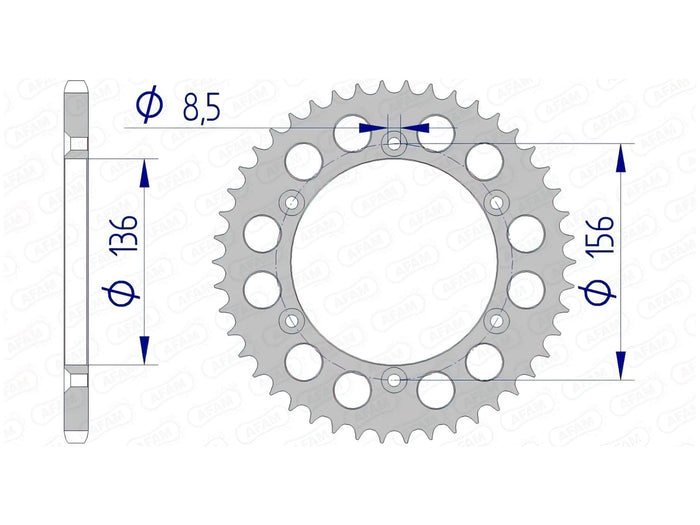 1074539005 Corona Afam alluminio Z43z GasGas / Husqvarna, COD: '1074539005
