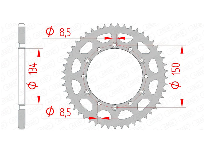 1074556004 Corona Afam acciaio Z49 Kawasaki KX / KXF, COD: '1074556004