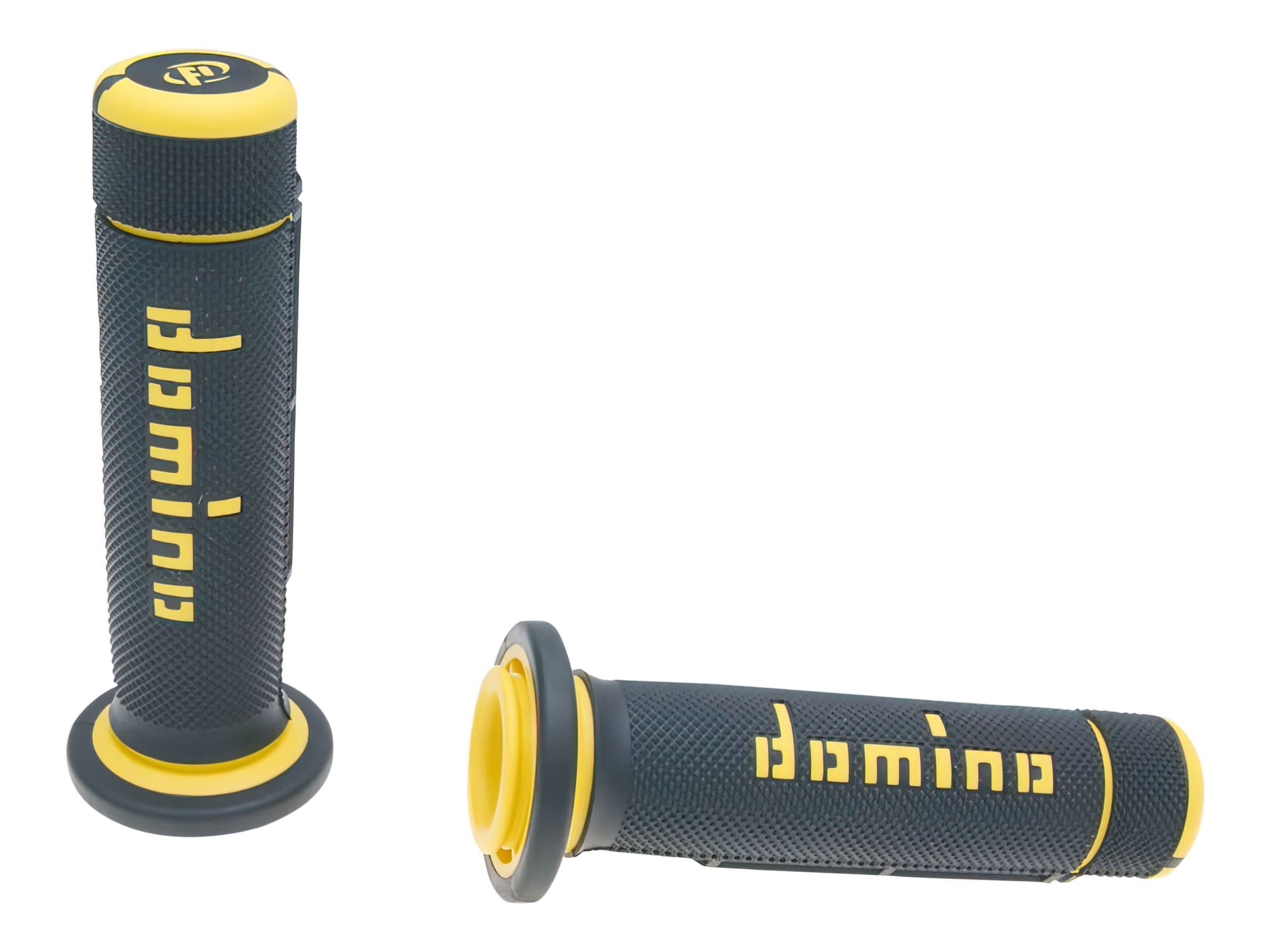 DOM37199RP Domino A180 ATV Throttle Thumb Grips 22/22mm Black-Yellow