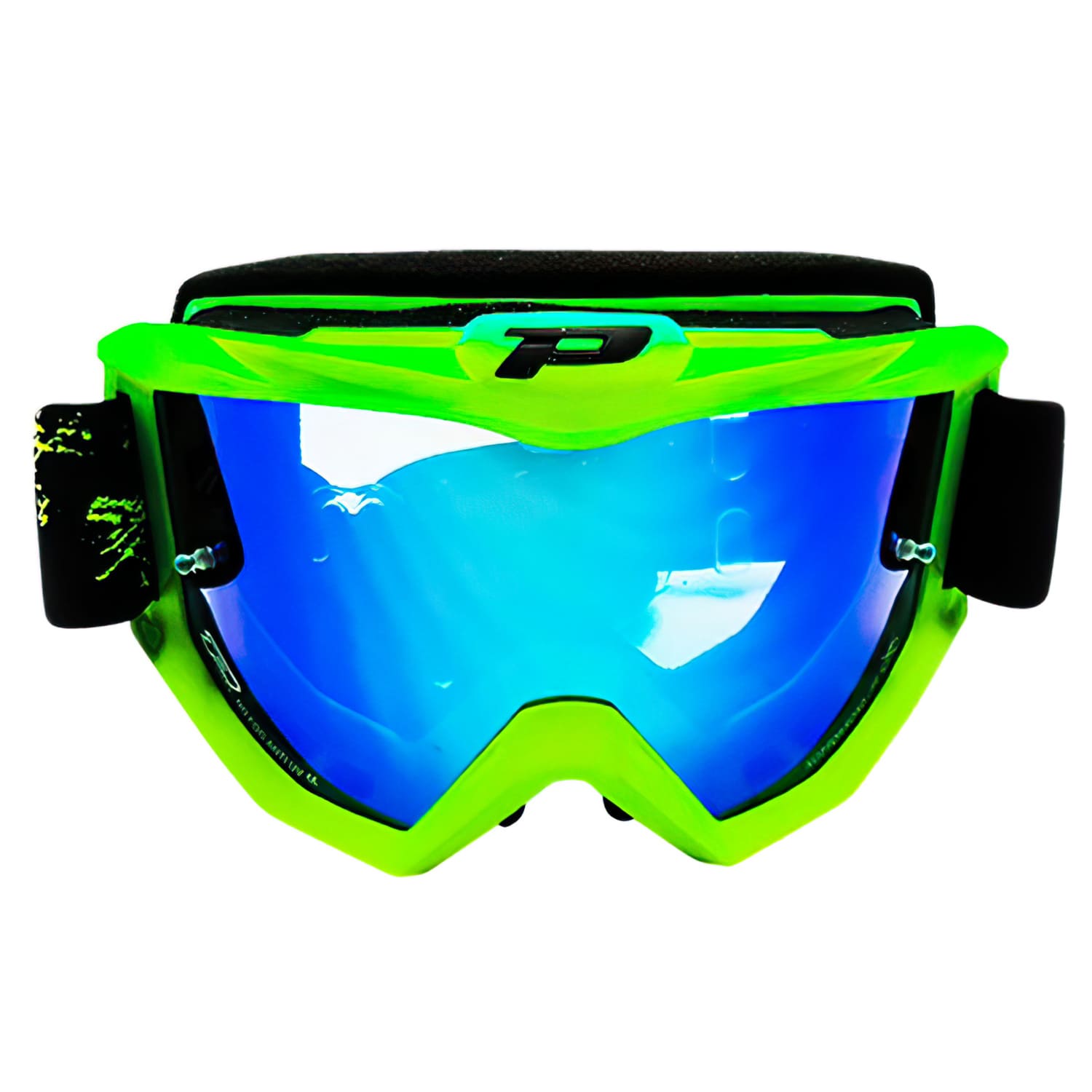 PG3204-489883 Maschera cross ProGrip 3204 FL vetro specchiato verde fluo, COD: PG3204-489883