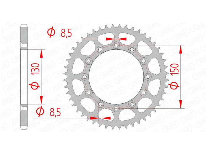 1074432003 Corona Afam acciaio Z53 Yamaha YZ / YZF, COD: '1074432003