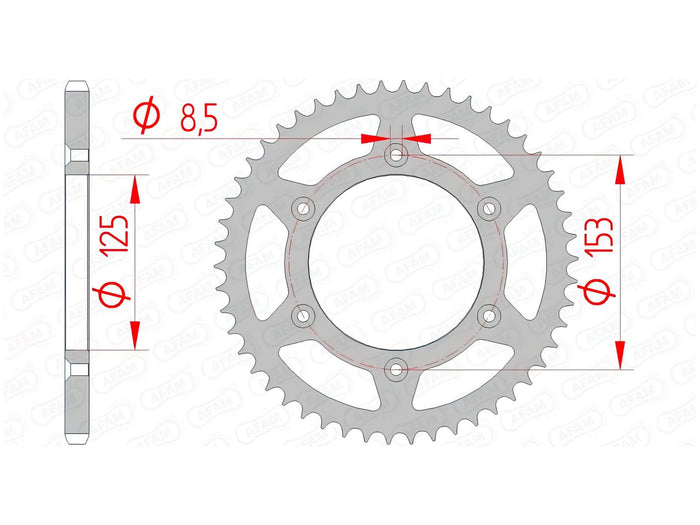 1074330005 Corona Afam acciaio autopulente Z52 Honda CR / CRF / XR, COD: '1074330005