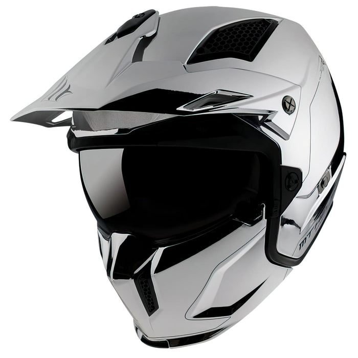 SF-178195 Casco trial MT Streetfighter SV Chrome argento XXL