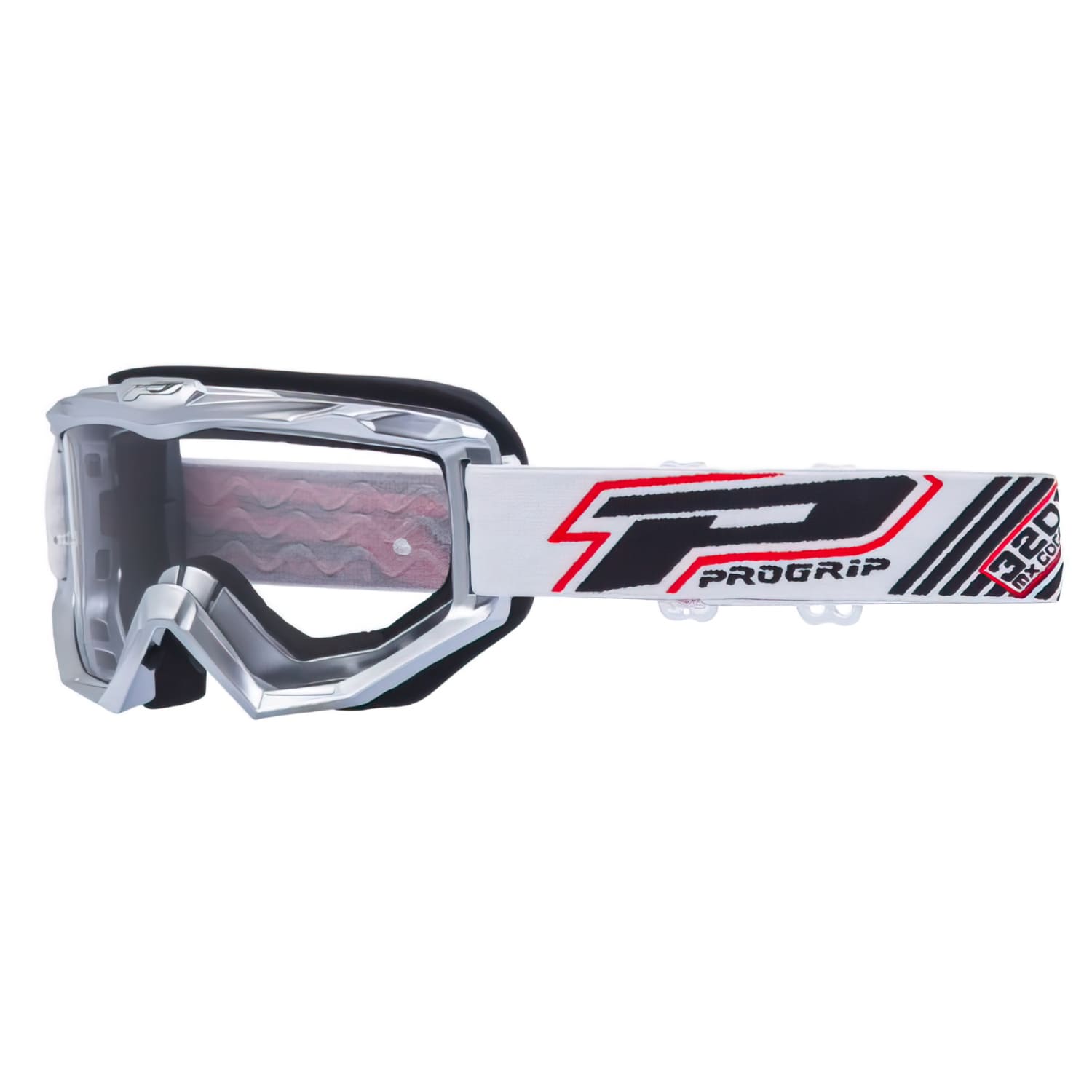 PG3201-30049 Maschera cross ProGrip 3201 trasparente argento, COD: PG3201-30049