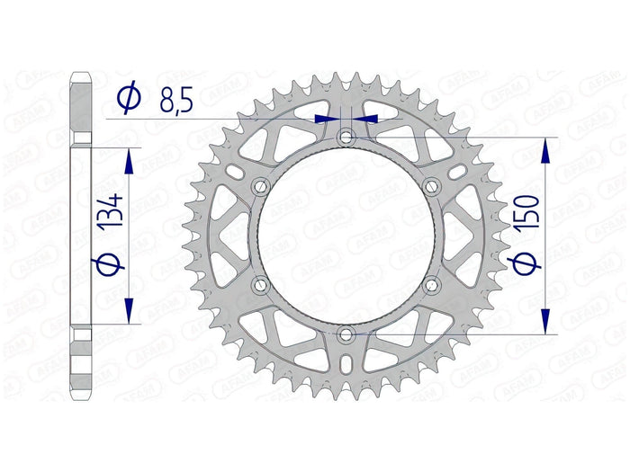 1074600002 Corona Afam alluminio autopulente Z48 Kawasaki KX / KXF, COD: '1074600002