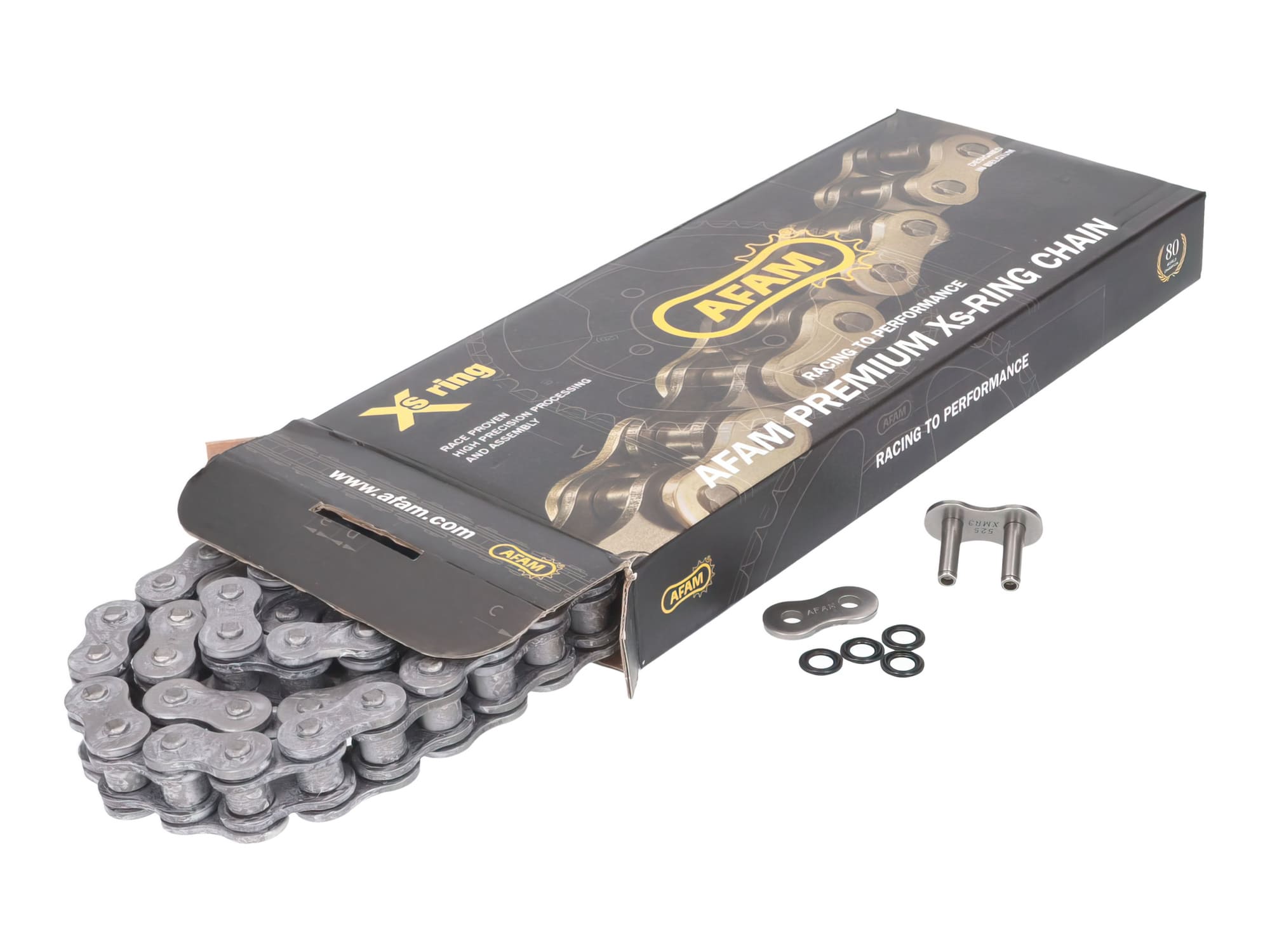 AFAM525XMR3-108 Catena AFAM XS-Ring rinforzato nero 525 XMR3 108 maglie
