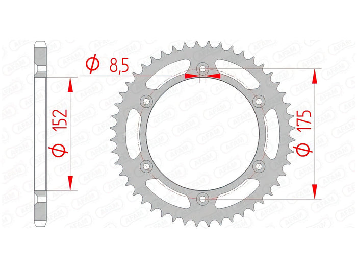 1074447003 Corona Afam acciaio Z49 Yamaha YZ / YZF, COD: '1074447003