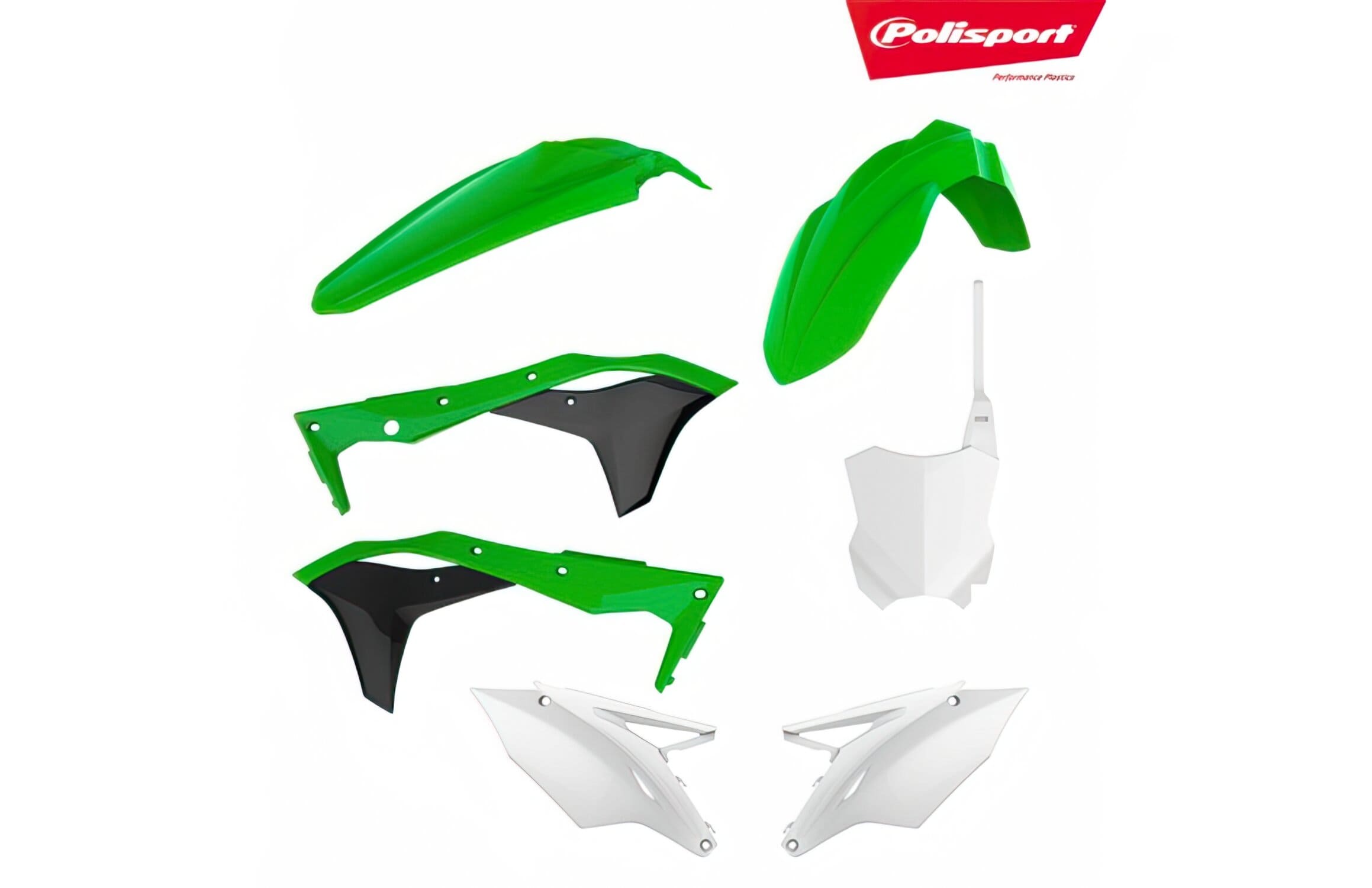POL-8606800003 Kit Carena Polisport colore originale (2017) verde / nero / bianco Kawasaki KXF 250