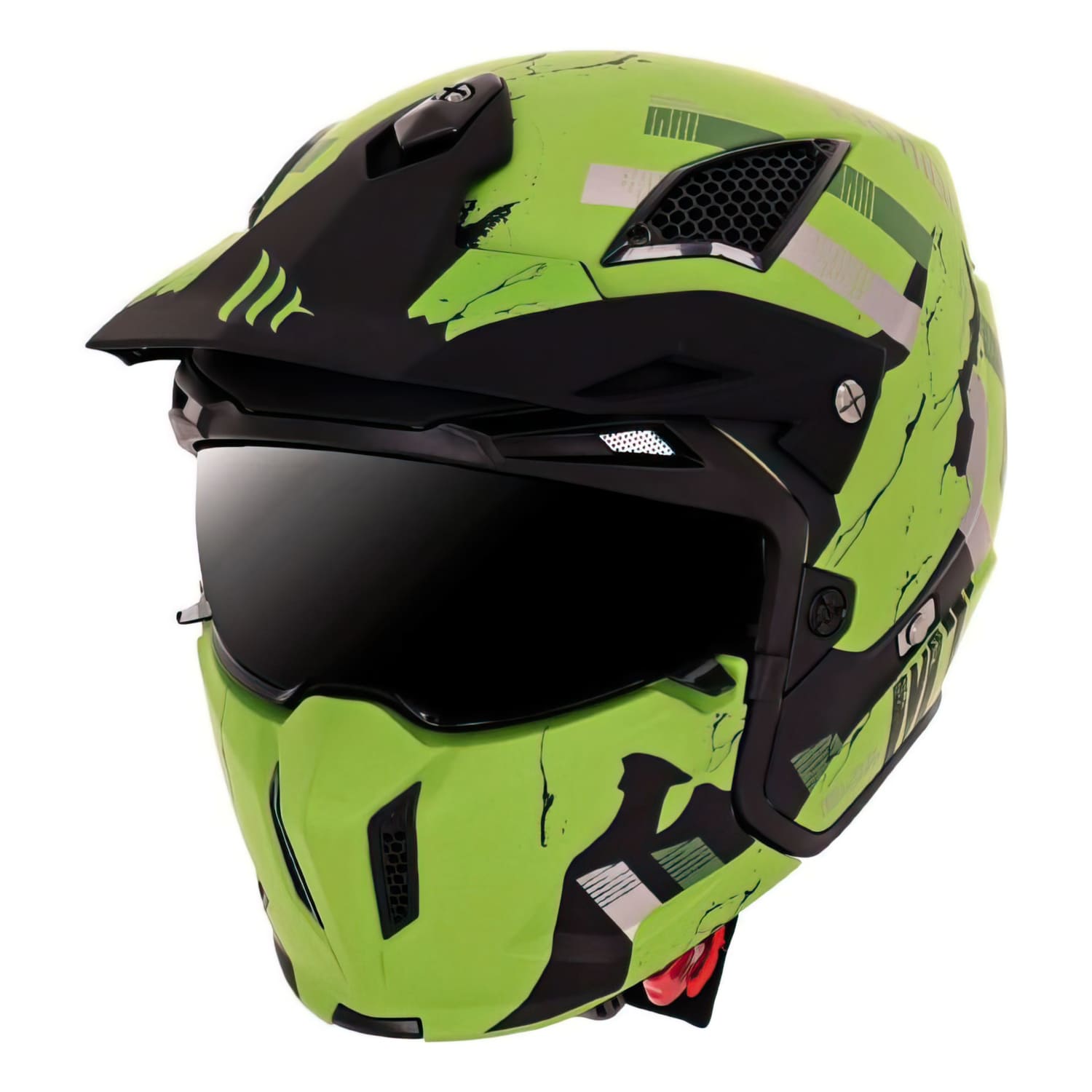SF-178196 MT Streetfighter SV Skull trial helmet matt green XS