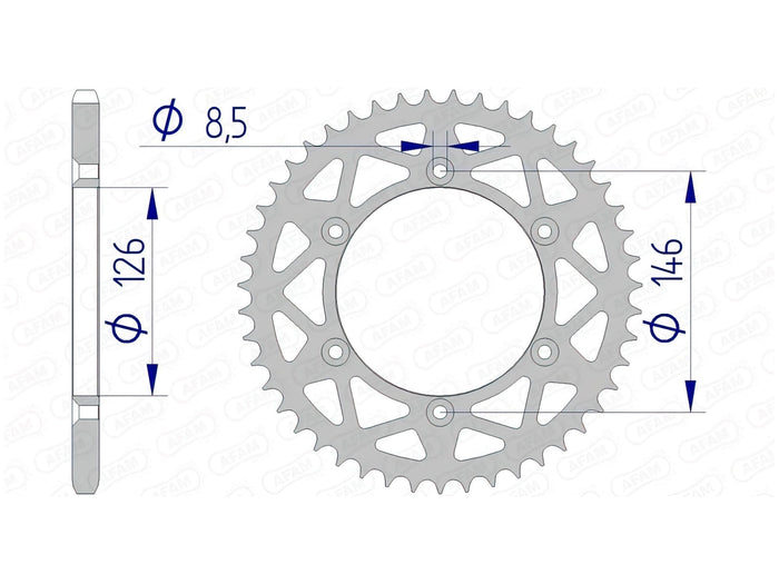 1074537008 Corona Afam alluminio Z48 Suzuki RM-Z 250 / 450, COD: '1074537008