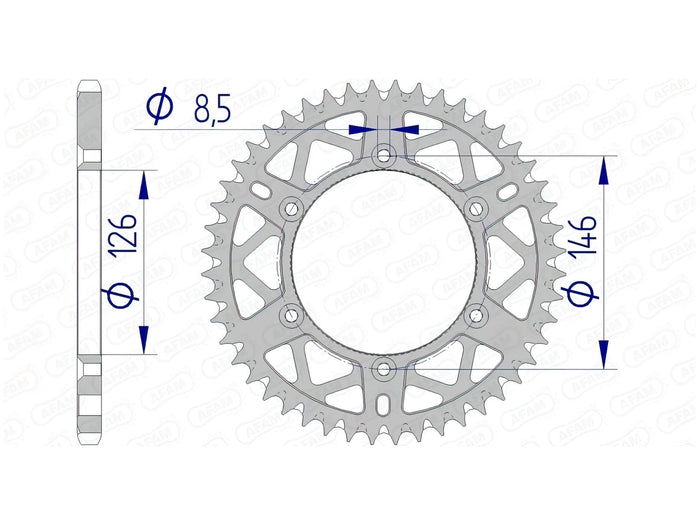 1074536004 Corona Afam alluminio autopulente Z50 Suzuki RM-Z 250 / 450, COD: '1074536004