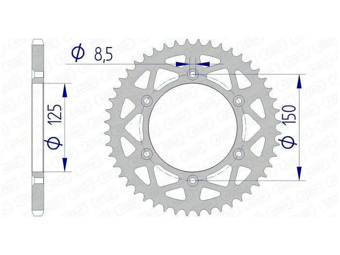 1074736003 Corona Afam alluminio Z49 KTM / Husqvarna, COD: '1074736003