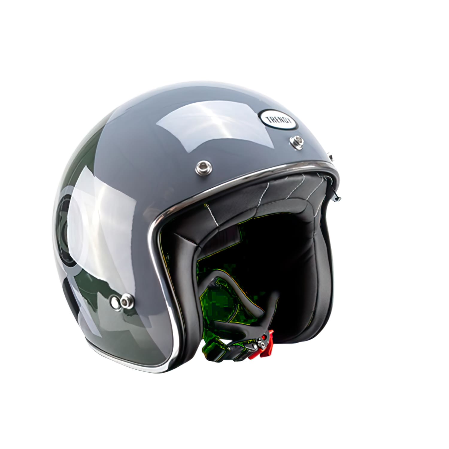 CGN505889 Jet helmet with sun visor Trendy T-104 Herby grey / green / black glossy XL