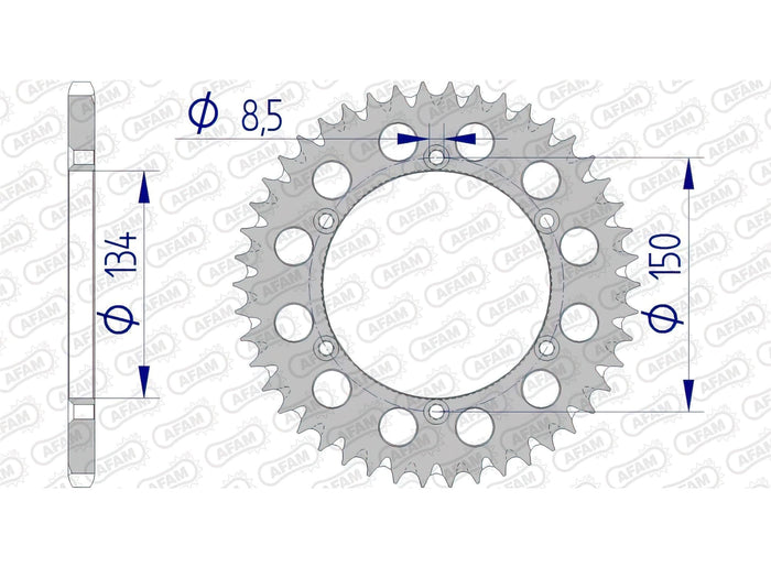 1074600001 Corona Afam alluminio Z46 Kawasaki KX / KXF, COD: '1074600001