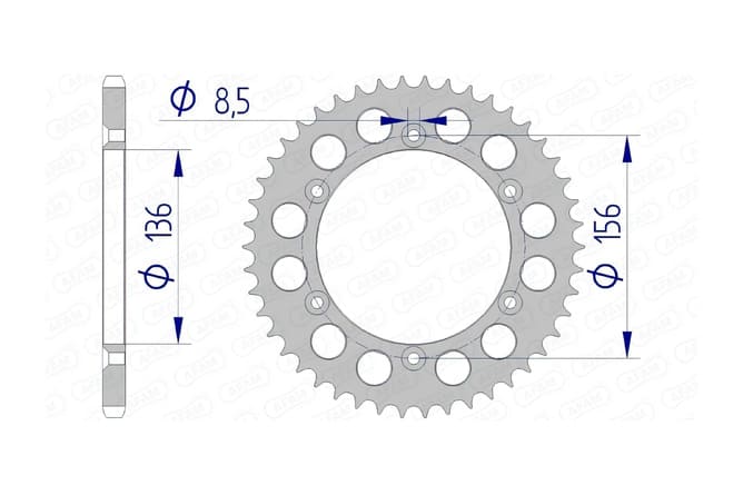 1074539007 Corona Afam alluminio Z45 GasGas / Husqvarna, COD: '1074539007